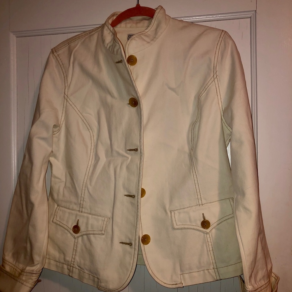 Cream/White XL Lucky Brand Denim Jacket